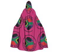 FHIZOAL South Africa Flag Adult Hooded Cloak Vampire Witch Cape Halloween Christmas Cosplay Costumes Themed Parties