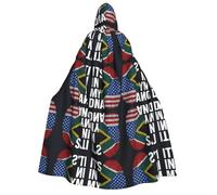 FHIZOAL South African Fingerprints Adult Hooded Cloak Vampire Witch Cape Halloween Christmas Cosplay Costumes Themed Parties