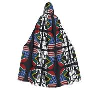 FHIZOAL South African Fingerprints Hooded Cloak Hooded Robe Halloween Christmas Witch Vampires Grim Reaper Costume Cosplay Party