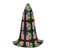 FHIZOAL United States Brazil Halloween Hooded Cape For Teenagers Witch Vampires Grim Reaper Costume Themed Parties Comic Con