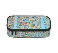 FHIZOAL United States Map Art Print Pencil Case Stationery Storage Pouch Big Capacity Teacher College Work