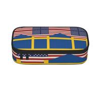 FHIZOAL United States & Sweden Pencil Case Stationery Storage Pouch Big Capacity Teacher College Work