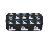 FHIZOAL Uruguay Flag Map Pencil Case Stationery Storage Pouch Big Capacity Teacher College Work