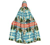 FHIZOAL Washington Dc Adult Hooded Cloak Vampire Witch Cape Halloween Christmas Cosplay Costumes Themed Parties