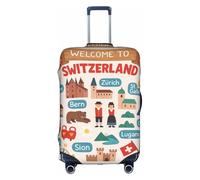 FHIZOAL Welcome to Switzerland Travel Elastic Anti Scratch Suitcase Cover Travel Luggage Protector Dust-Proof for 18-32 Inch Baggage