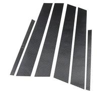 fhjwqronte 6 Pcs Car Door Window Pillar Post Cover Trim, for Infiniti, EX 2007-2013,B-Carbon Fiber Look Window Decoration Cover(BLACK B-carbon Fiber Look)