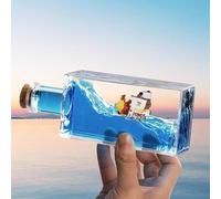 Fhlprte Fluid Drift Model Ship,Fluid Drift Bottle,Acrylic Cruise Ship Fluid Model, Never Sinks Pirate Ship,Great Stress Relief and Gifts for Home Birthday Gift & Office Home Decoration (Style 1)