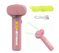 Fhlprte String Rope Launcher,Electric String Rope Launcher Toy,Handheld Glow in Dark Electric Fidget Launcher Toys,Zip Cool,Cool Stuff Outdoor Home Interaction (pink)