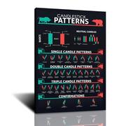 FHMDREUP Candlestick Pattern Poster Trading for Trader Stock Market Cryptocurrency Crypto Charts Wall Art Poster Investing Charts Wall Street Technical Analysis Strategy Exchange 16x24inch-Unframe