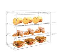 Fhmidic 3 Tier Pastry Display Case, Thick Acrylic Countertop Display Cabinet, Hobby Display Case for Collectibles Figures. Clear Cupcakes Donuts Mini Cakes Pastries Display Stand