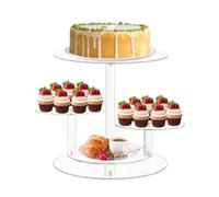 Fhmidic 4 Tiers Acrylic Cupcake Stand, Clear Flower Cupcake Tower Stand for 50 Cupcakes, Tiered Cake Stands Serving Tray, Dessert Pastry Display for Afternoon Tea Birthday Party Baby Showers Weddings