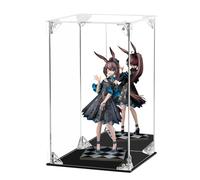FHMIDIC Acrylic Display Case, Clear Action Figures Display Case with Mirrored Back, Dustproof Showcase Alternative Glass Display Case for Collectibles, Figures, Lego, Models, Toys (15x15x25cm)