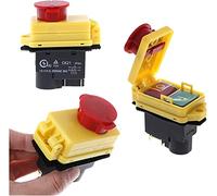 FHMKJORHP Power Switch Button 1Pc 250V 16A IP54 Start Stop No Volt Release with Emergency Push Electromagnetic On Off