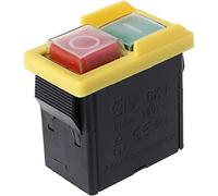 FHMKJORHP Power Switch Button AC 250V 6/4A Waterproof Pushbutton Machine Saw Cutter Drill On Off Switches Control Box Electromagnetic KJD6 5e4