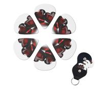 FHPCE 10380 Guitar Picks Set of 6 3 Different Layers with Storage Box Clear Two Hearts for Acoustic Guitar Bass Electric Ukulele 0.96mm White