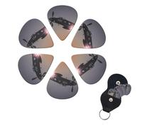 FHPCE 6 x Guitar Picks 3 Different Layers with Storage Box World War Airplane Acoustic Guitar Picks for Electric Bass Ukulele 0.96mm White 10380
