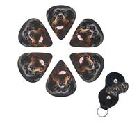 FHPCE Guitar Picks 6 Pcs 3 Different Thickness Guitar Pick With Storage Box Cool Rottweiler Dog Art Guitar Picks Acoustic Guitar Plectrums for Bass Electric Ukulele, 0.96mm, White, 10380