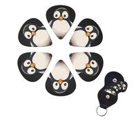 FHPCE Guitar Picks 6 Pcs 3 Different Thickness Guitar Pick With Storage Box Cute Penguin Guitar Picks Acoustic Guitar Plectrums for Bass Electric Ukulele, 0.96mm, White, 10380