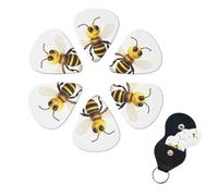 FHPCE Guitar Picks 6 Pcs 3 Different Thickness Guitar Pick With Storage Box Honey Bee Guitar Picks Acoustic Guitar Plectrums for Bass Electric Ukulele, 0.46mm, White, 10380