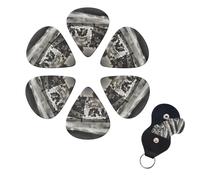FHPCE Guitar Picks 6 Pcs 3 Different Thickness Guitar Pick With Storage Box Normandy landings Guitar Picks Acoustic Guitar Plectrums for Bass Electric Ukulele, 0.46mm, White, 10380