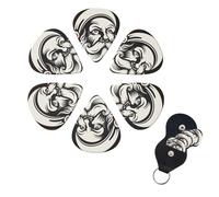 FHPCE Guitar Picks 6 Pcs 3 Different Thickness Guitar Pick With Storage Box Santa Claus Clip Art Guitar Picks Acoustic Guitar Plectrums for Bass Electric Ukulele, 0.96mm, White, 10380