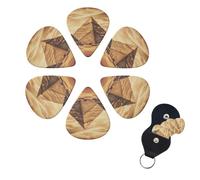 FHPCE Guitar Picks 6 Pcs 3 Different Thickness Guitar Pick With Storage Box Vintage Great Egyptian Pyramid Guitar Picks Acoustic Guitar Plectrums for Bass Electric Ukulele, 0.71mm, White, 10380