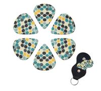 FHPCE Guitar Picks Set of 6 3 Different Layers with Printed Octagonal Storage Box for Acoustic Guitar Bass Electric Ukulele 0.96mm White 10380