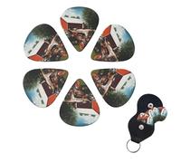 FHPCE Guitar Picks Set of 6 Guitar Picks 3 Different Layers with Storage Box Company Farm Tractor for Acoustic Guitar Bass Electric Ukulele 0.96mm White 10380