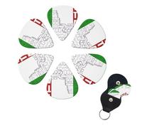 FHPCE Guitar Picks Set of 6 Guitar Picks 3 Different Layers with Storage Box Italian Roman Flag for Acoustic Guitar Bass Electric Ukulele 0.46mm White 10380
