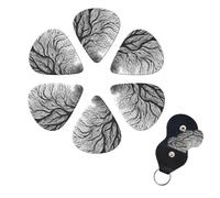 FHPCE Guitar Picks Set of 6 Guitar Picks 3 Layers with Storage Box for Acoustic Guitar for Bass Electric Ukulele 0.46mm White 10380