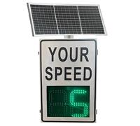 FHRKA 28"x20" Radar Feedback Sign Solar Powered Your Speed LED Radar Speed Display Sign Visual Distance:>500M High Intensity Grade Reflective Film