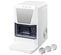 FHRKA Clear Ice Ball Maker 1.2L, 53mm Commercial Countertop Sphere Ice Machine with Ice Storage Capacity 8-10 Pcs, 42 Pcs/day