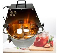 FHRKA Commercial Food Stirrer Pot, Stainless Steel Automatic Mixer Machine with Double Stirring Paddle & Auxiliary Fan & Light (110V)