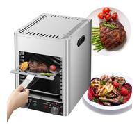 FHRKA Countertop Broiler 1700W Electric Grill Indoor, Grill 400-1450°F Temperature Adjustable, Commercial Steak Broiler Food-Grade Stainless (110v)