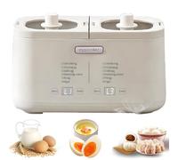 FHRKA Egg Boiler, Smart Egg Cooker With Stainless Steel Bowl, 8 Egg Capacity Electric Poached Egg Maker, Dual Temperature Control