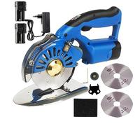 FHRKA Electric Cloth Cutting Machine 100/110/125mm Cordless Rotary Fabric,5 Speed Setting and Powerful Servo Motor Electric Scissors (125mm)