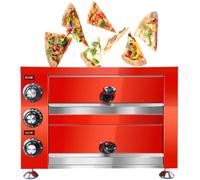 FHRKA Electric Countertop Pizza Oven, Indoor Commercial Pizza Maker Machine for Home Stainless Steel 2-Tier Pizza Grill (110v)
