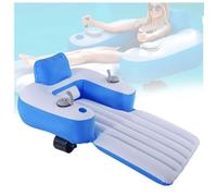 FHRKA Electric Motorized Pool Float with Water Spray Design | Rotating Thruster,Rechargeable,Pool Lounger,Inflatable Tanning Pool (Dry cell batteries)