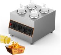 FHRKA Electric Sauce Bottle, 4 * 650ML Cheese Sauce | Separate Temperature Settings, 30~85℃ Adjustable Temp, 2 Heating Methods