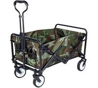 FHRKA Outdoor Camping Portable Folding Trolley 5 Inch Wheel Utility Truck Shopping Cart Trolley Garden Trolley Four-Wheel Tool Cart