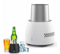 FHRKA Portable Cooling Cup, 350ML Bottle Drink Chiller, Quick Cooling Can Cooler Electric Smart Cooler Device for Beer, Drinks (White)