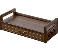 FHSLKXIM Bamboo Altar Meditation Table With Drawer - Spiritual Relaxation Buddhist Prayer Divination Tea Table For Personal Worship Tranquil Spiritual Space,Walnut,42 * 25 * 16.5cm