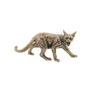 FHSLKXIM Brass Long-Tailed Bobcat Miniature Statue,Metal Animal Big Cat Sculpture Desktop Ornament Home Bonsai Micro Landscape Decr Accessories