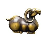 FHSLKXIM Brass Sheep Tabletop Figurine,Goat Statue,Office Study Wine Cooler Decorative Ornament, Bronze Animal Sculpture Craft Collection