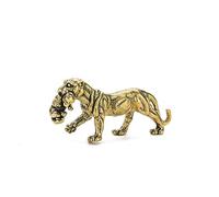 FHSLKXIM Brass Tiger Model Miniature Figurines,Bronze Zodiac Tiger Statue Sculpture Desktop Ornament Home Bonsai Landscaping Sand Table Car Decor Accessories Study Paperweight