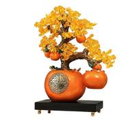 FHSLKXIM Citrine Crystal Tree Crystal Bonsai Persimmon Citrine Fortune Tree With Base Reiki Luck Wealth Money Tree Crystal Gifts Feng Shui Ornaments,Orange