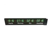 FHSLKXIM City World Time Wall Clock, Wifi Silent Wall Clock, Led Digital Display, 3 Levels Of Brightness Adjustment, For Hotel, Airport, Multinational Enterprises