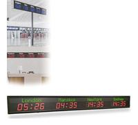 FHSLKXIM Digital Led World Clock With Multiple Time Zones, Wall Mounted, Adjustable Brightness, Ideal For Multinational Enterprises And Global Travelers,4cityworldclock
