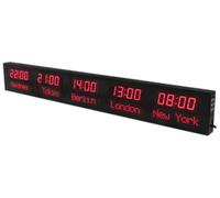 FHSLKXIM Digital Multiple Time Zones Clock, 1.8 Inch World Time Zones Clock, Led World Time Clock, 3 Levels Of Brightness Adjustment, 5 Cities World Time Clock, For Multinational E
