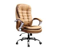FHSLKXIM Faux Leather Large Seat Computer Desk Chair, High- Back Executive Office Chair, Ergonomic Design, Adjustable Seat Height, 360 Degree Swivel, Black, Brown Stabilize